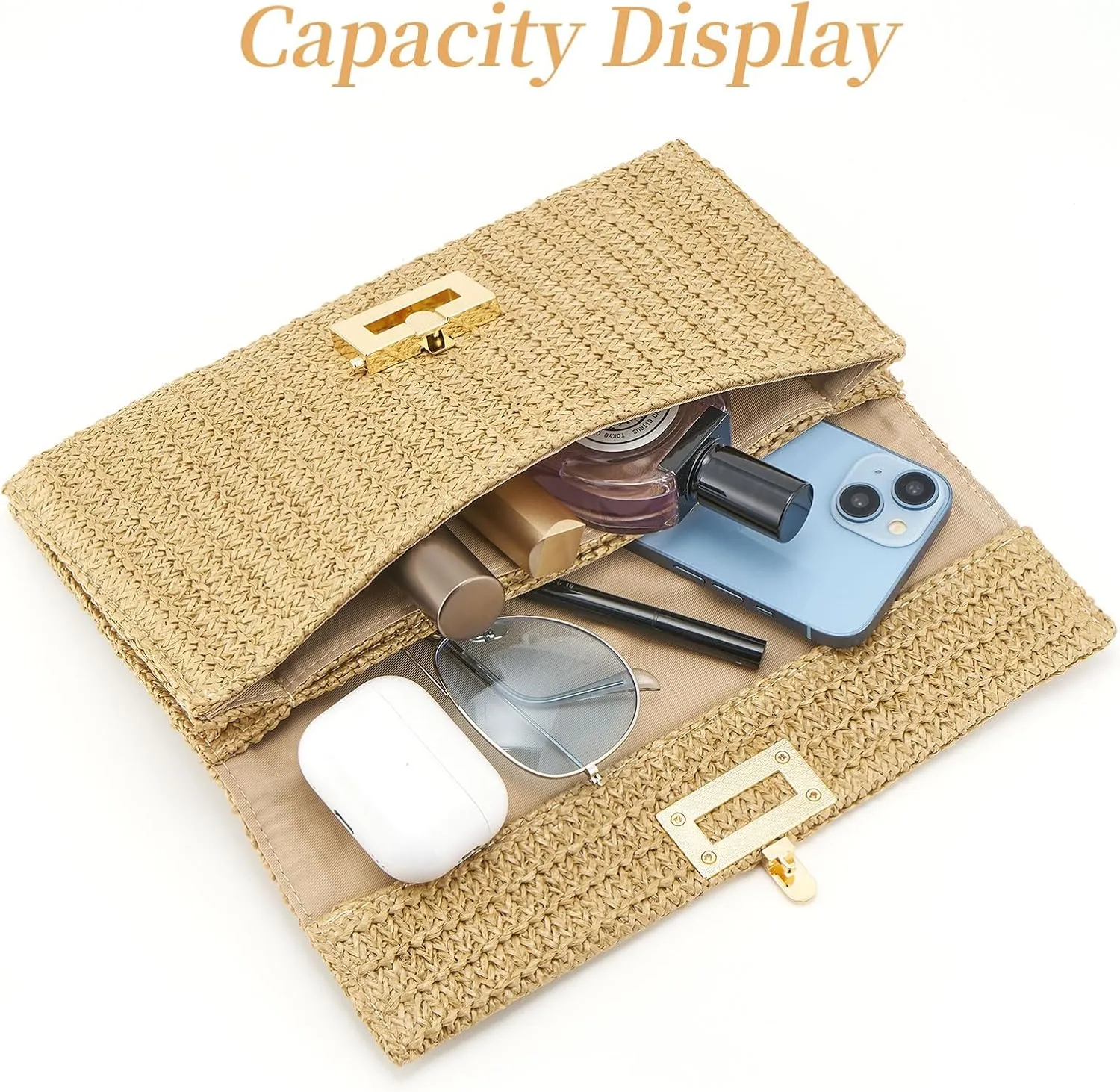 Small Straw Purse for Women Summer Clutch Purses Beach Woven Envelope Bag Raffia Shoulder,Straw Crossbody Bag boho