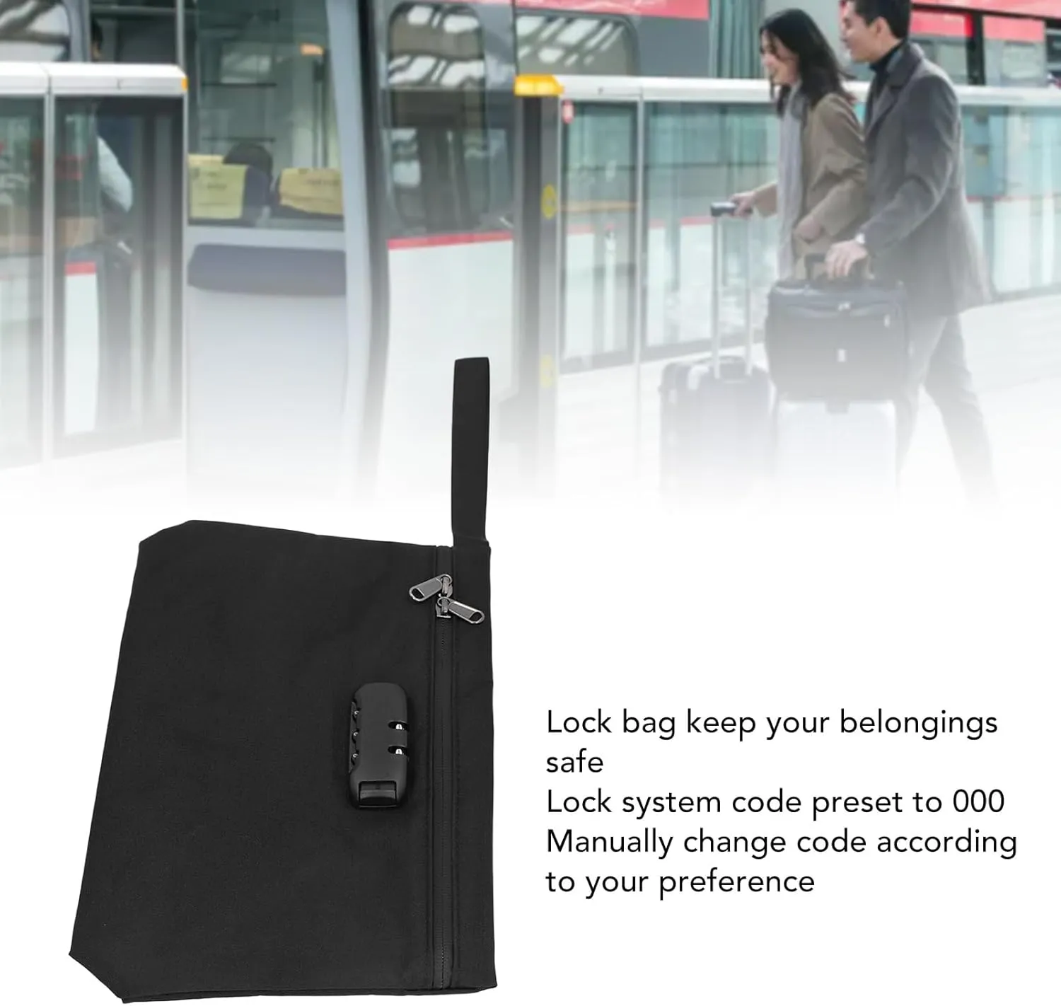 Smell Proof Bag, Long Lasting Protection Odor Proof Stash Bag for Travel (Black)