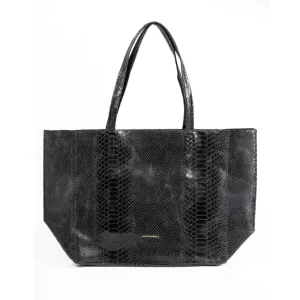 Snake Rectangle Tote Bag / Black
