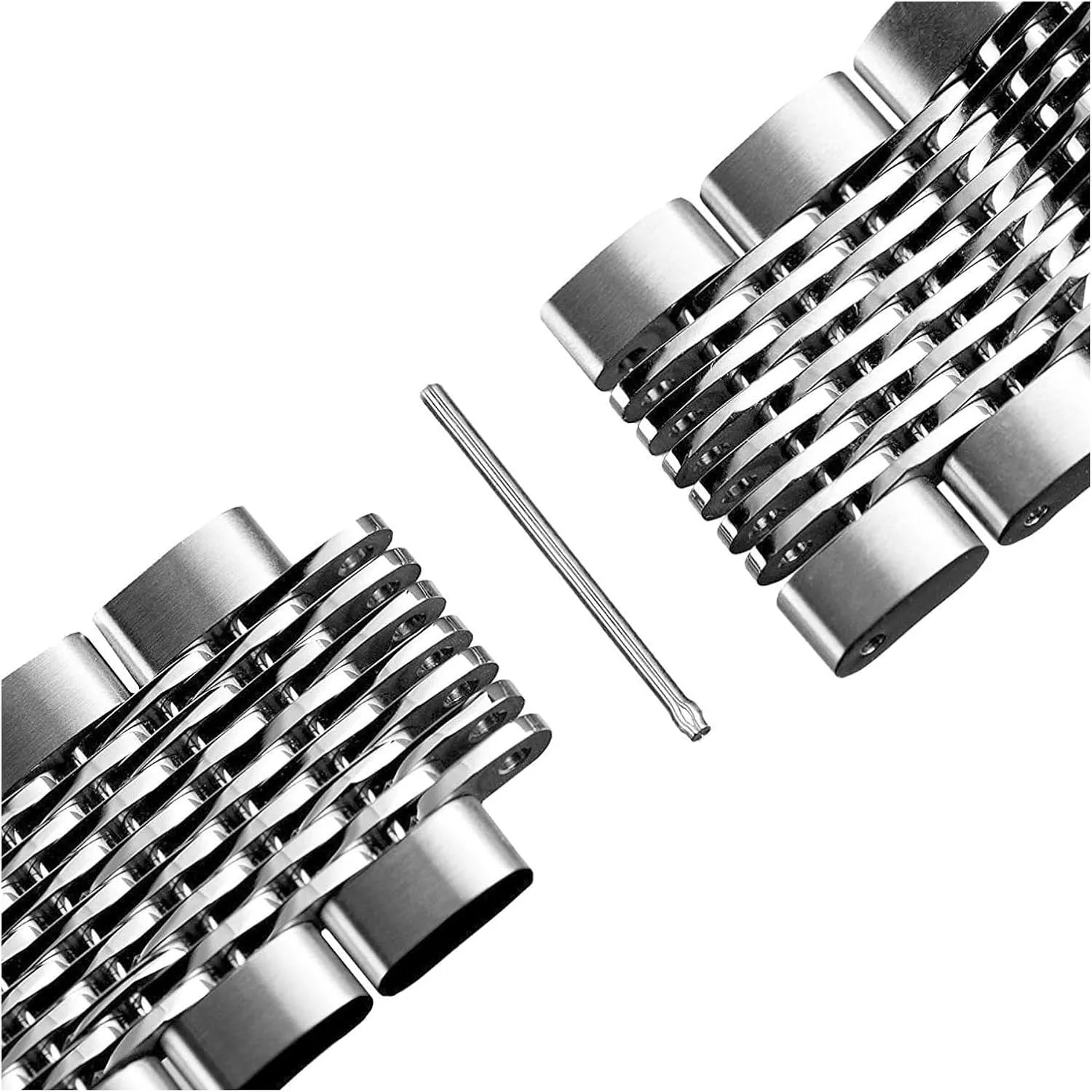 Solid Stainless Steel Straps Diving Mesh Watch Band Deployment Buckle Brushed Polished Business 18 20 22 24mm Bracelet