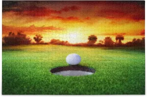 Sport Golf Ball Sunset Grass Jigsaw Puzzle Leisure Creative Games 1000 Pieces for Adults Children Gift Preschool Toys