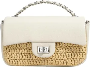 Spring Summer Purses for Women 2025 Chic Top Handle Satchel Versatile Square Bag Straw Crossbody Bag Vacation Beach Purse