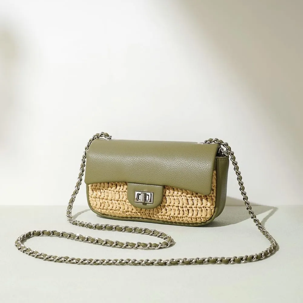 Spring Summer Purses for Women 2025 Chic Top Handle Satchel Versatile Square Bag Straw Crossbody Bag Vacation Beach Purse