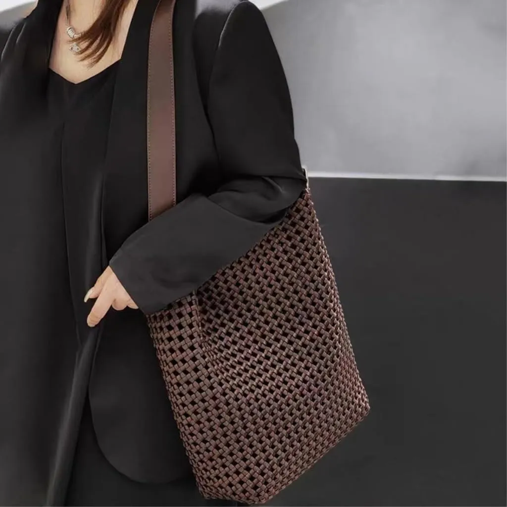 Straw Bag Simple and Versatile Woven Crossbody Bag: Deduce Diverse Fashion Styles for Outings Straw Bags