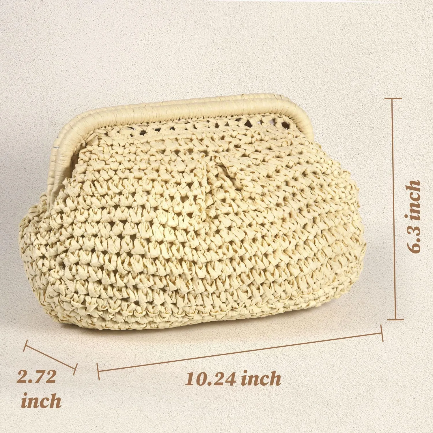 Straw Bags for Women 2025, Summer Purses Cloud Dumpling Handbag Woven Crossbody Shoulder Bags for Vacation Beach