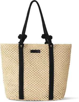 Straw Bags For Women, Crochet Beach Bag Large Woven Shoulder Purse Handbag, Beach Tote Straw Bag for Summer Vacation