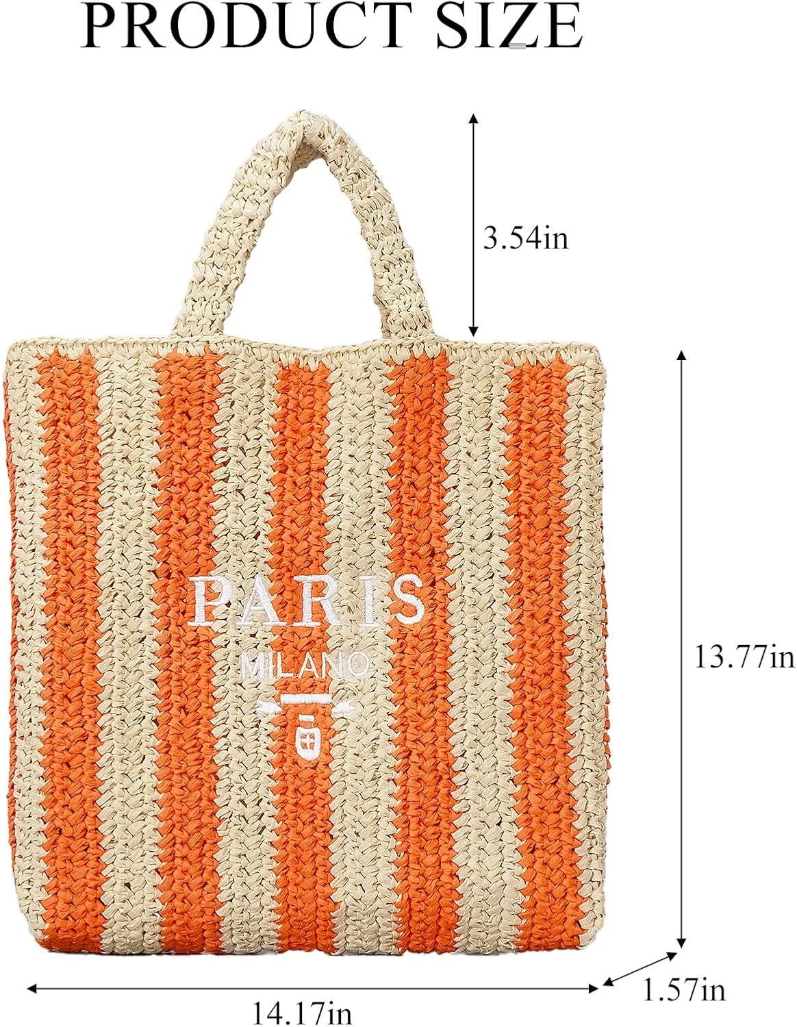Straw Beach Bag for Women Summer Woven Tote Bag Packable Straw Purses and Handbags for Vacation Holiday
