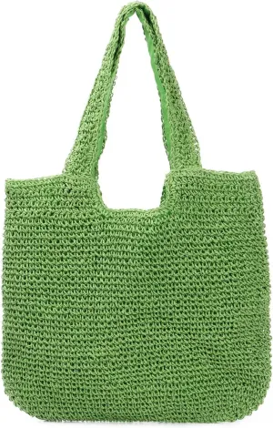 Straw Beach Bag for Women Summer Woven Tote Bag Shoulder Handbags