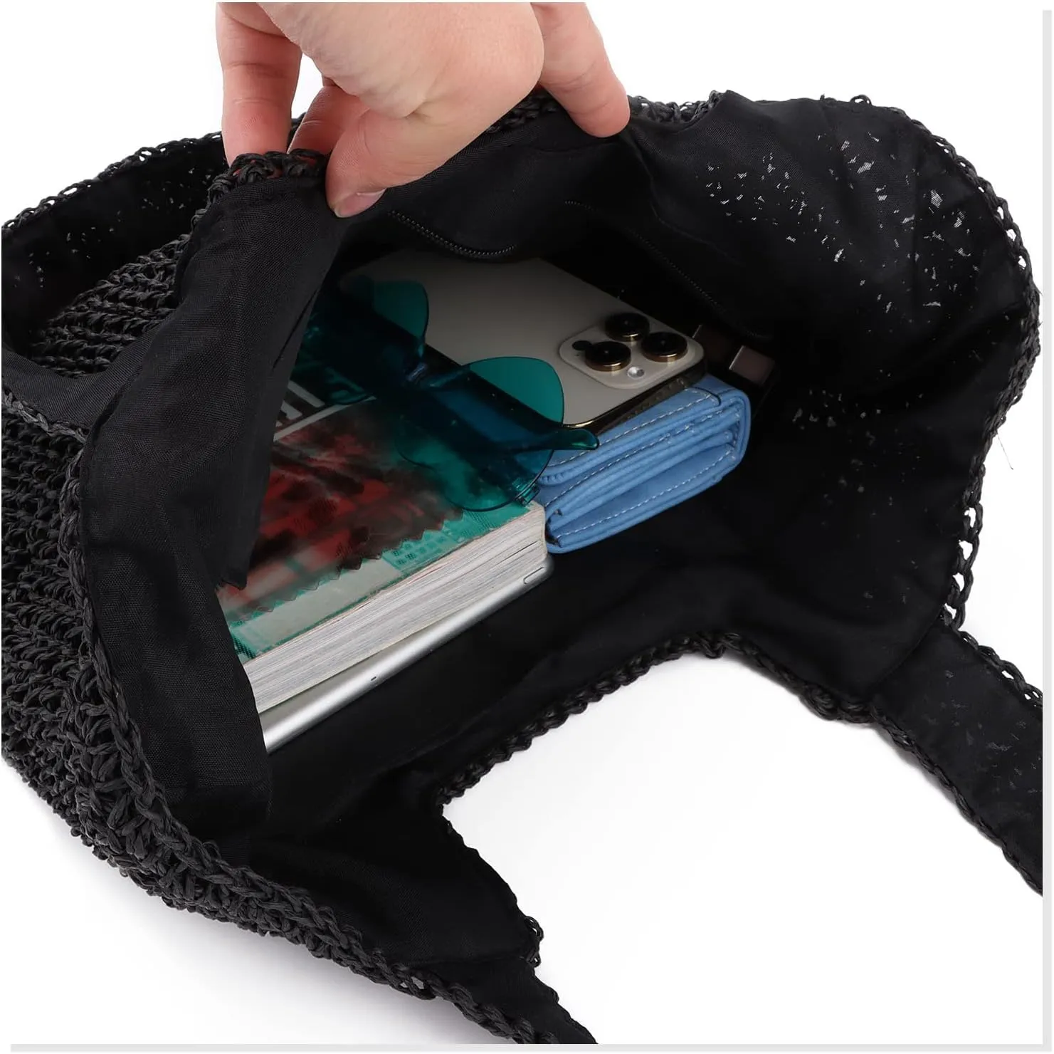 Straw Beach Bag for Women Summer Woven Tote Bag Shoulder Handbags