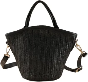 Straw Beach Bags for Women Woven Crossbody Bags Handmade Tote Bag Raffia Bag Straw Purse Sling Bag Handbag Summer Vacation