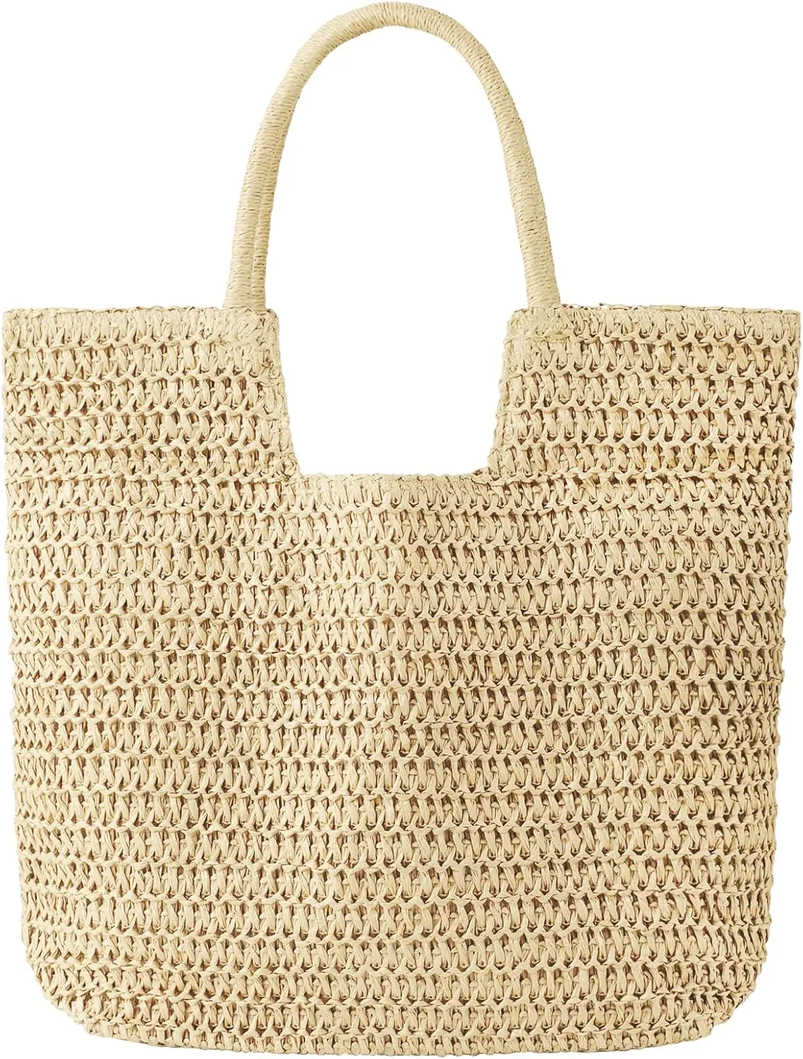 Straw Beach Bags for Women Woven Tote Bag Shoulder Handbags Summer Raffia Straw Purse Large Beach Bag for Vacation