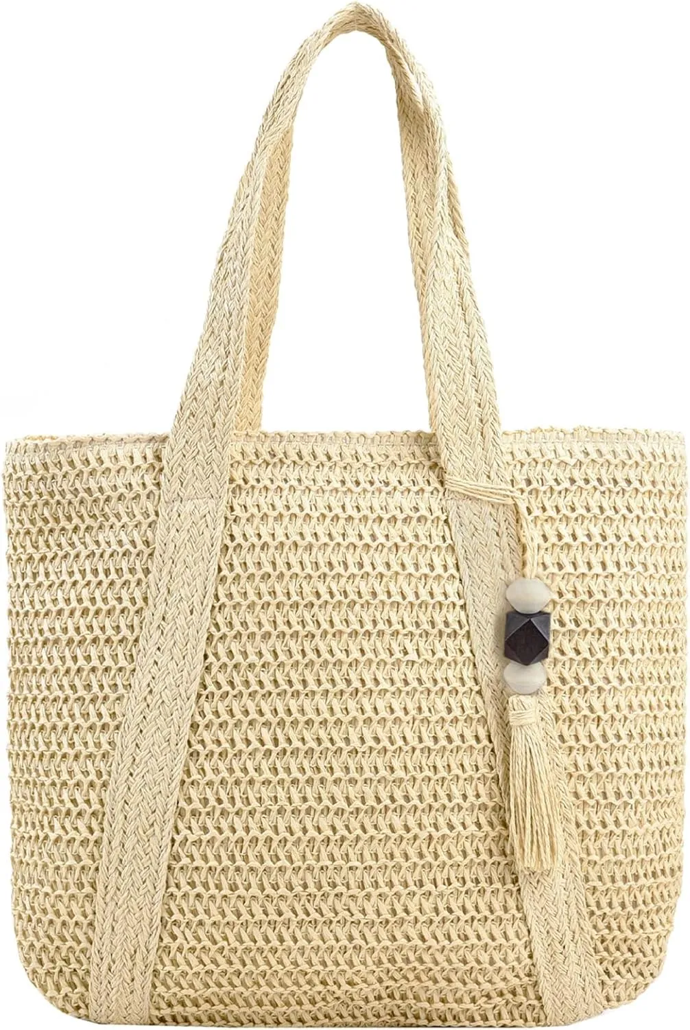 Straw Beach Bags for Women Woven Tote Bag Shoulder Handbags Summer Raffia Straw Purse Large Beach Bag for Vacation