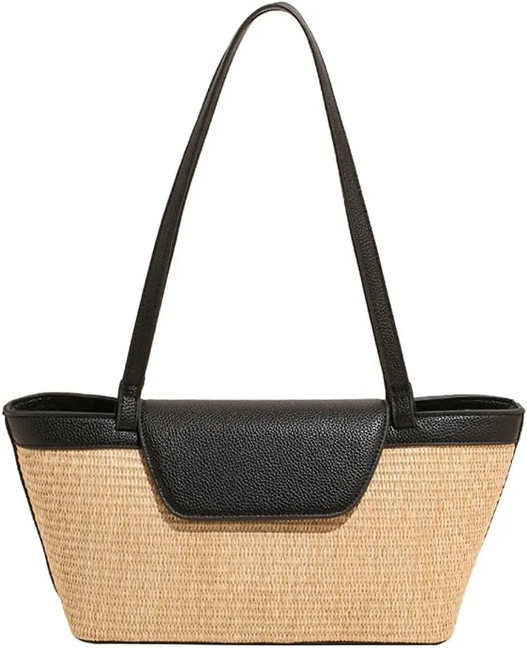 Straw Beach Tote Bag Large Summer Boho Woven Bags Rattan Handmade Shoulder Handbags for Women