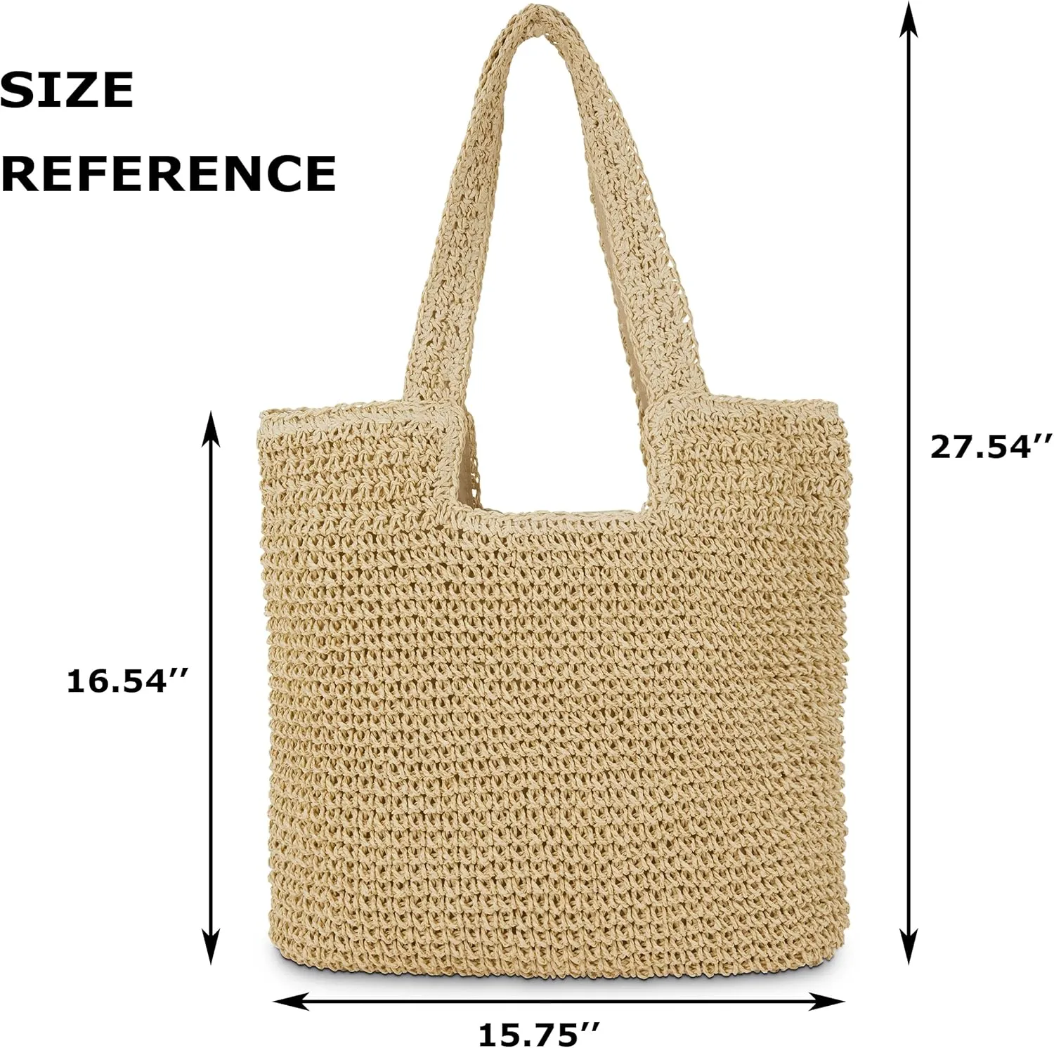Straw Beach Tote Bag: Large Summer Boho Woven Bags - Rattan Handmade Shoulder Handbags for Women