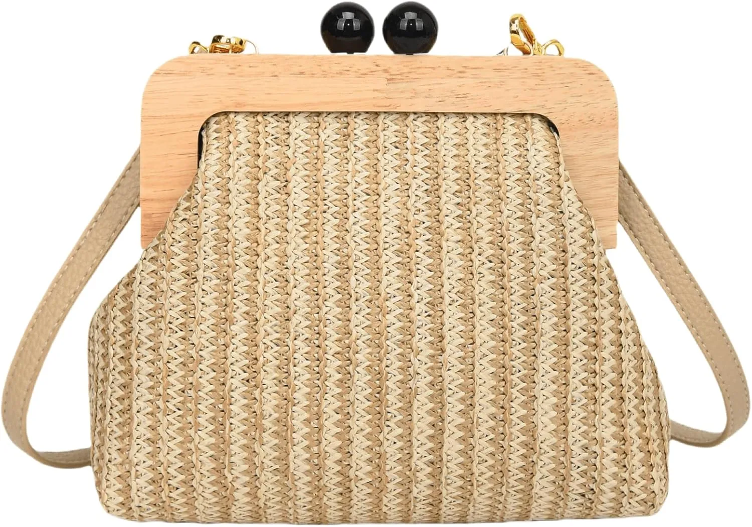 Straw Clip Crossbody Shoulder Bag for Women Clutch Purse Summer Beach Woven Pouch Handbag for Party Vacation