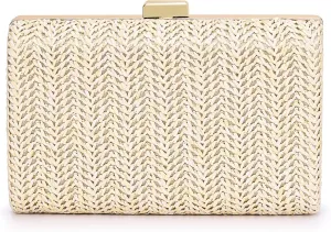Straw Clutch for Women - Beach Vacation Raffia Bag, Trends Cute Purse, Beach Bag
