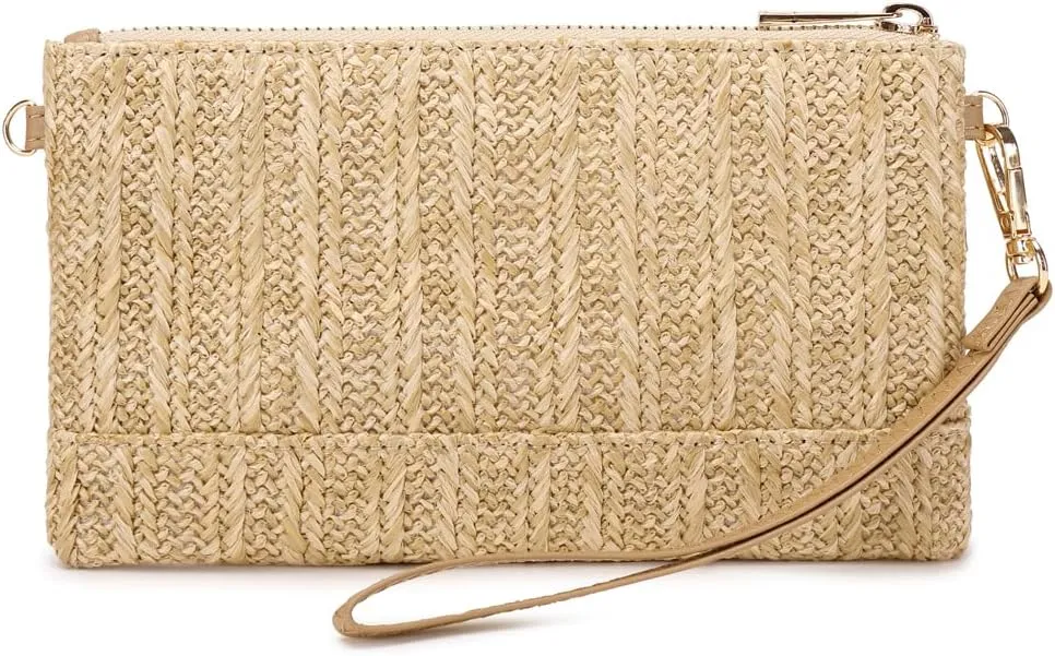 Straw Clutch Purse for Beach Summer Vacation Bag Woven Handbag for Women