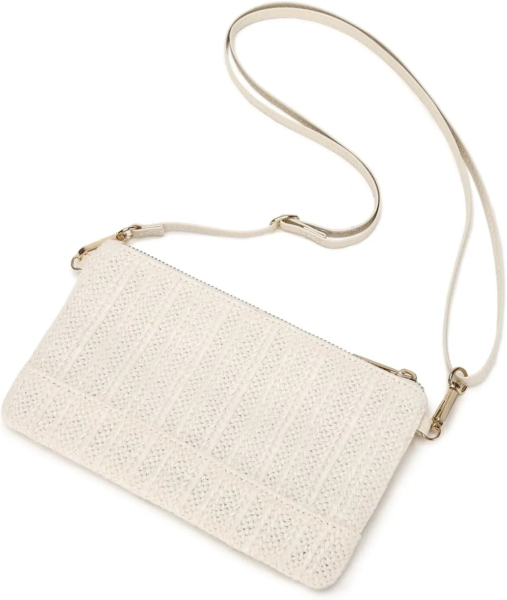 Straw Clutch Purse for Beach Summer Vacation Bag Woven Handbag for Women
