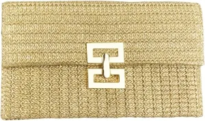 Straw Clutch Purse for Women Summer Beach Clutch Handbag Woven Purse Wicker Rattan Envelope Clutch2