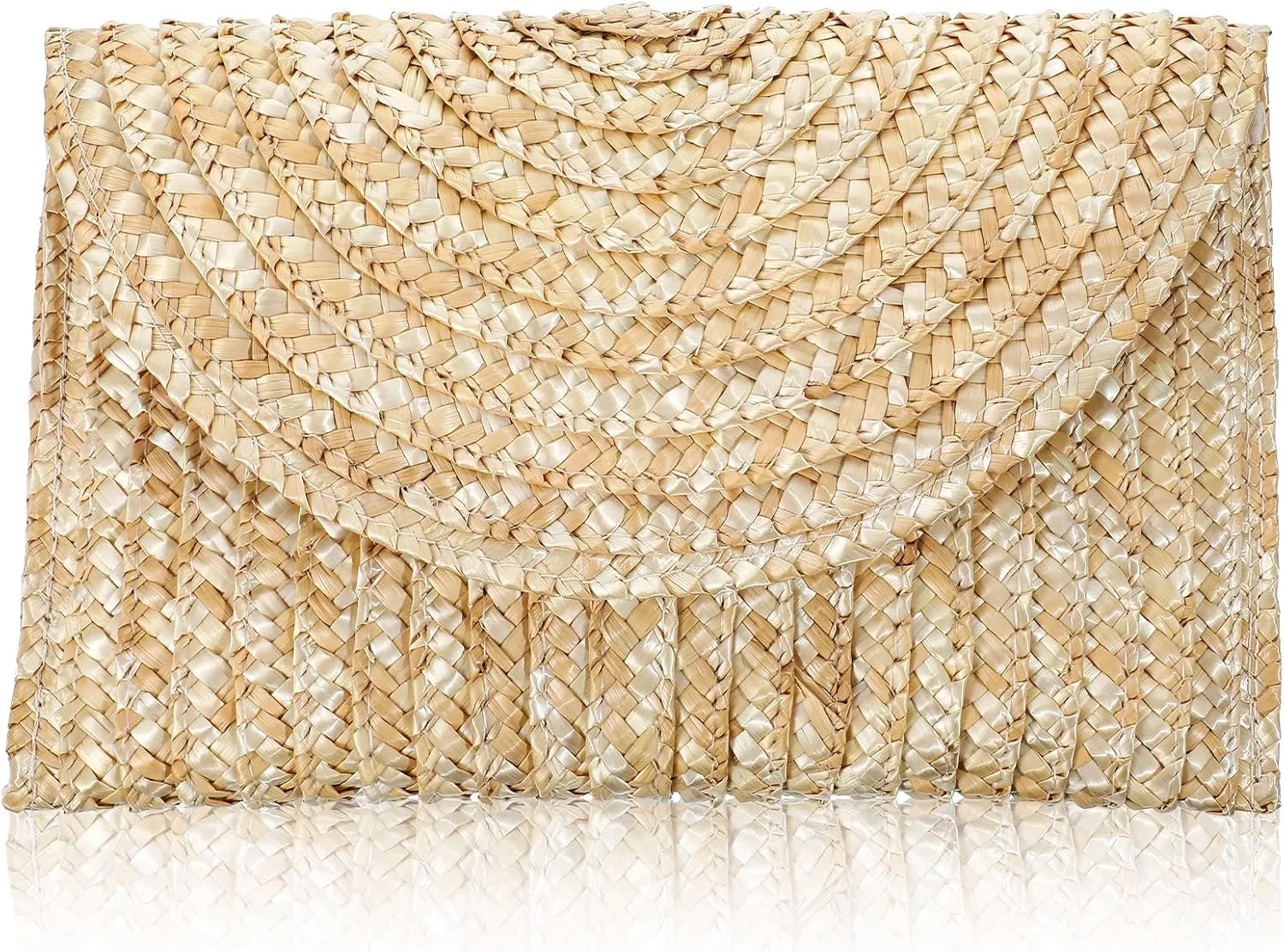 Straw Clutch Purse for Women Summer Beach Handbag Woven Envelope Bag Perfect for Vacation and Casual Outings