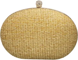 Straw Clutch Purses for Women Hand-Woven Handbag Summer Beach Bag Wicker Clutch with Crossbody Bag for Party Prom