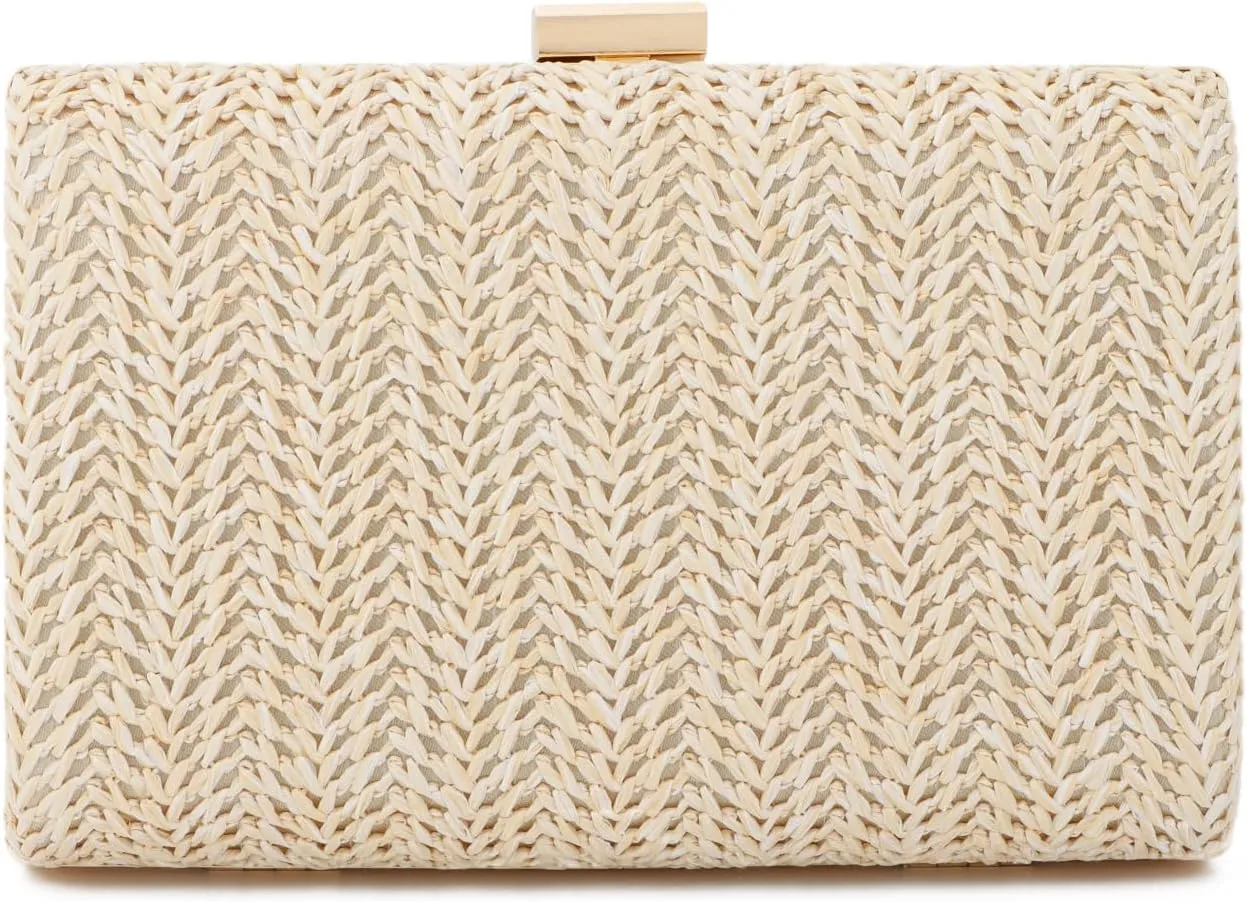 Straw Clutch Purses for Women Summer Evening Bag Raffia Crossbody Purses Woven Beach Handbags
