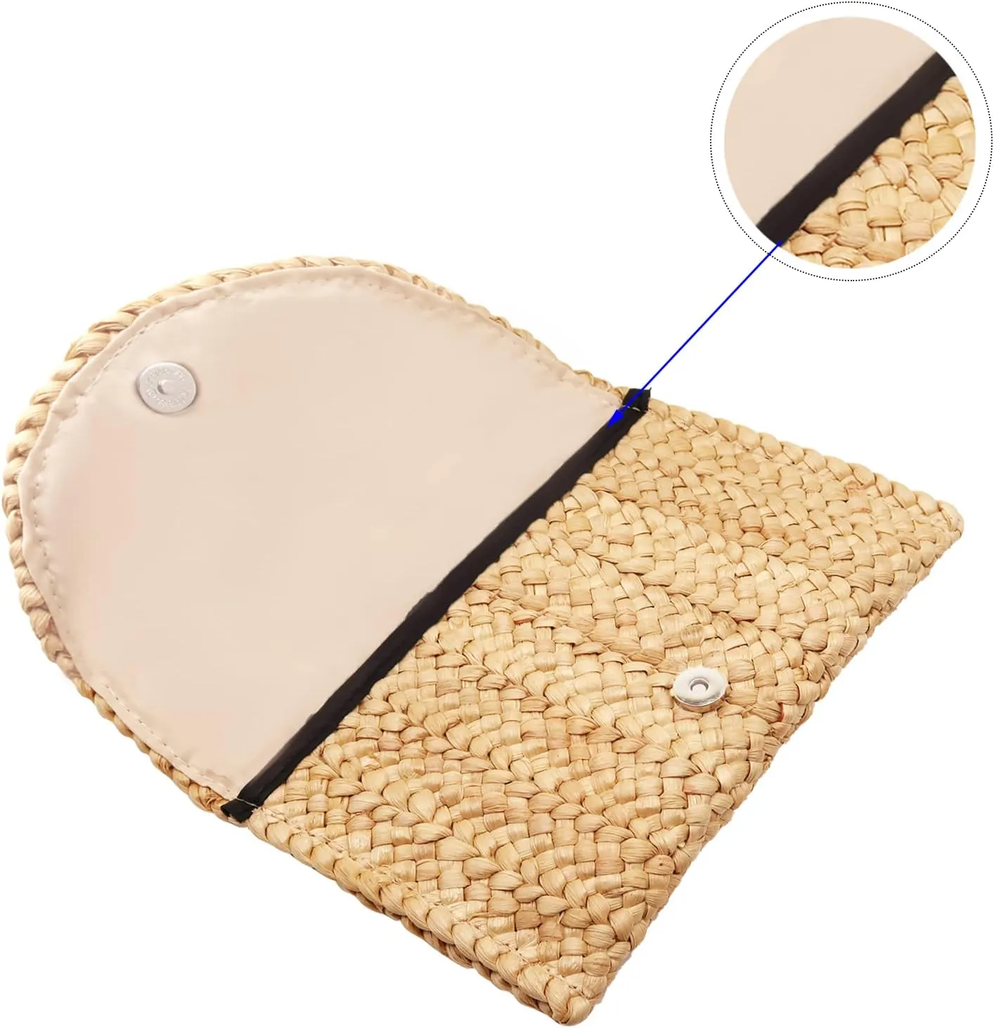 Straw Clutch Purses for Women Woven Straw Beach Handbag Envelope Rattan Clutch for Summer