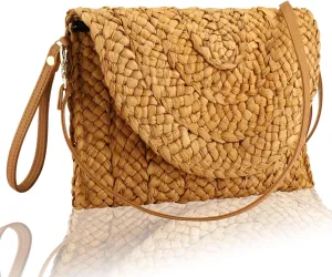 Straw Clutch Purses for Women Woven Straw Crossbody Bags Women's Crossbody Handbags Retro Shoulder Bag Beach Bags