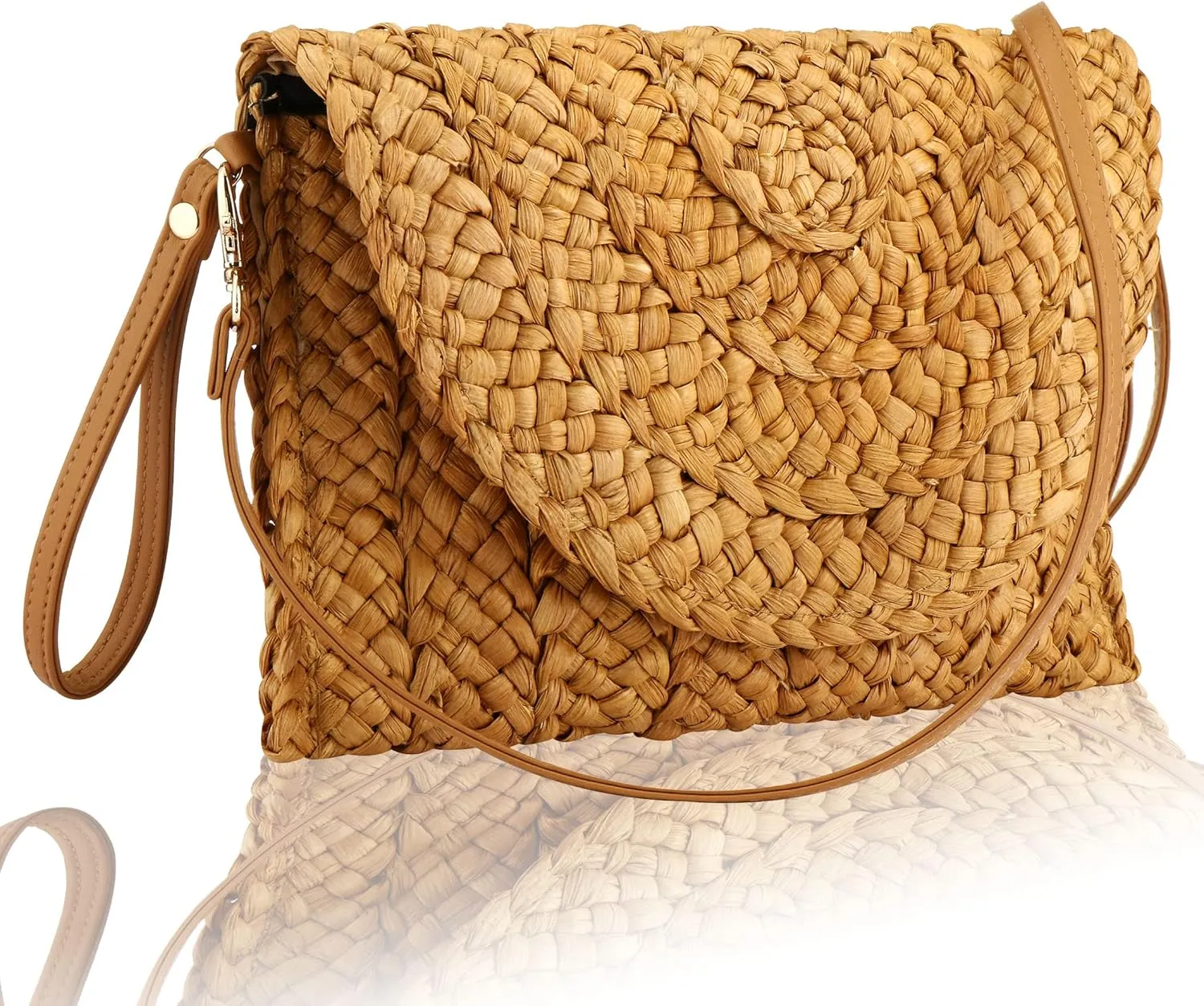 Straw Clutch Purses for Women Woven Straw Crossbody Bags Women's Crossbody Handbags Retro Shoulder Bag Beach Bags