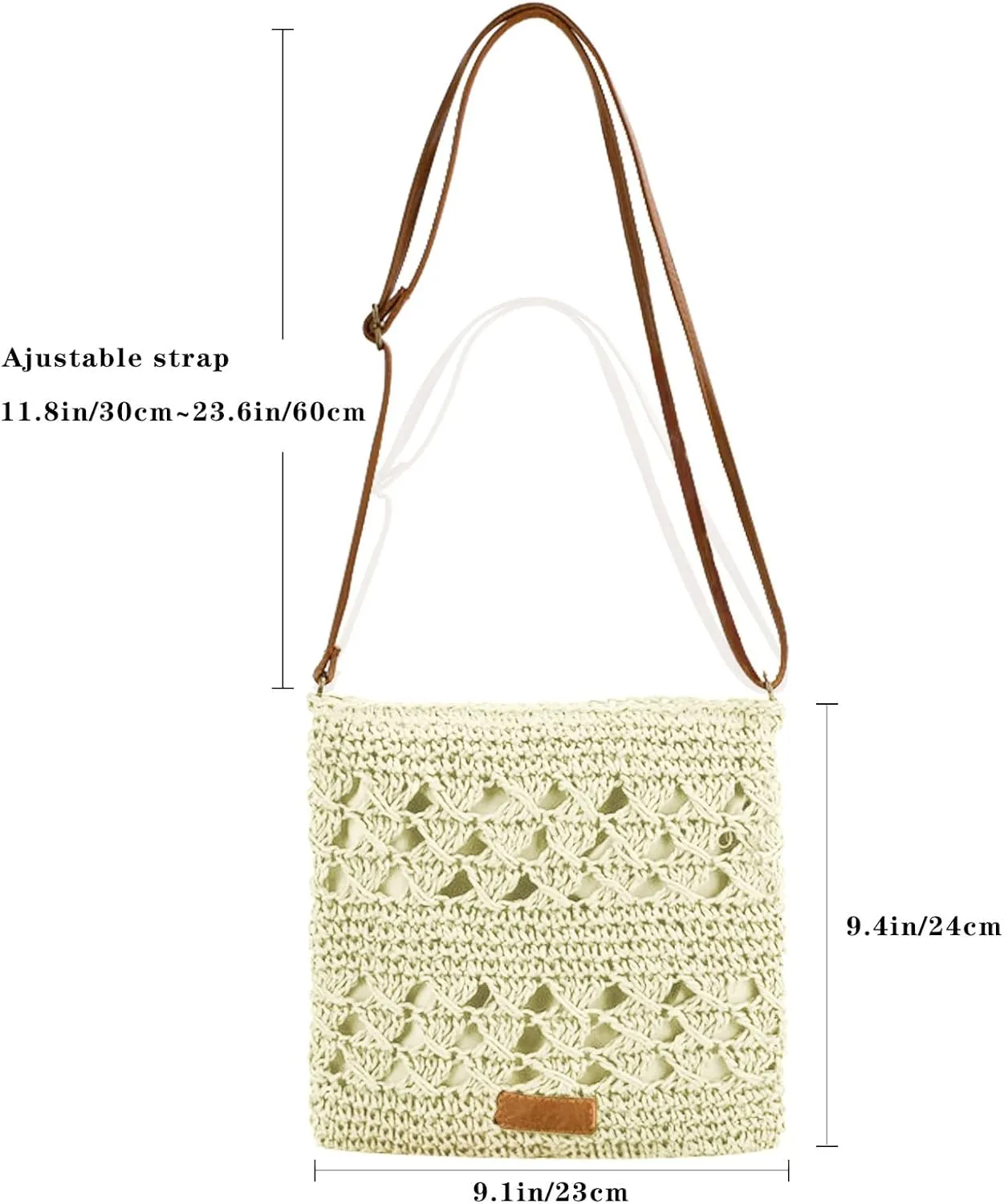 Straw Crossbody Bags for Women Small Summer Beach Bag Boho Handmade Weave Shoulder Handbag Purse for Vacation Travel