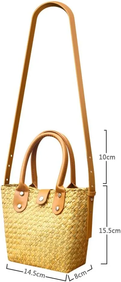 Straw Crossbody Bags for Women Versatile Trendy Beach Purse Resort Bag Fresh Style Straw Handbag Satchel Woven Shoulder Purse