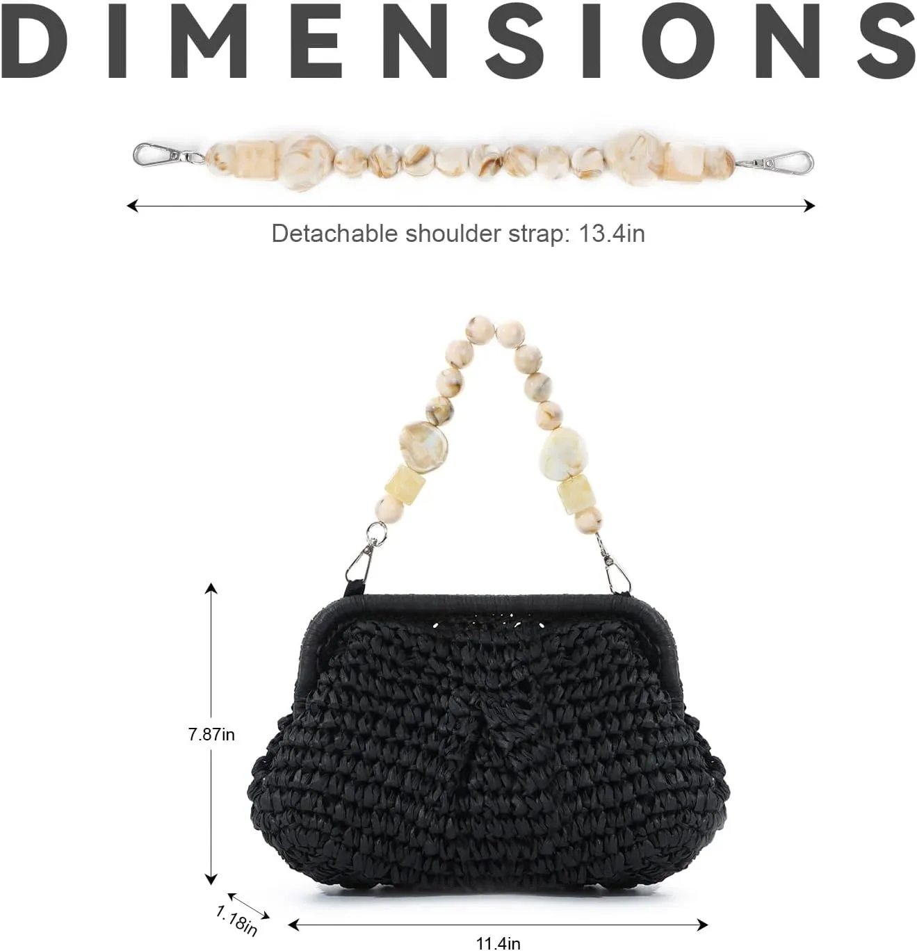 Straw Dumpling Clutch Bag - Woven Straw Tote Clutch Purse for Women - Summer Beach Bag - Wicker Clutch
