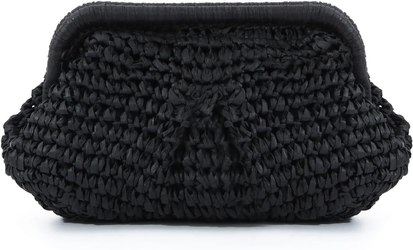 Straw Dumpling Clutch Bag - Woven Straw Tote Clutch Purse for Women - Summer Beach Bag - Wicker Clutch