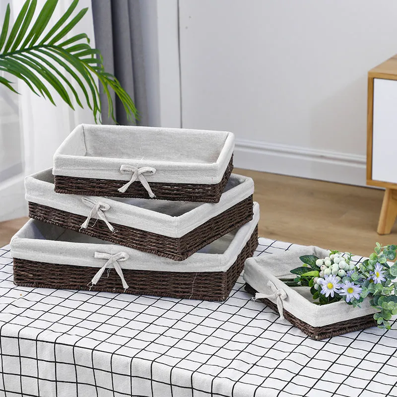 Straw Storage Basket Toy Snack Sundries Storage Box