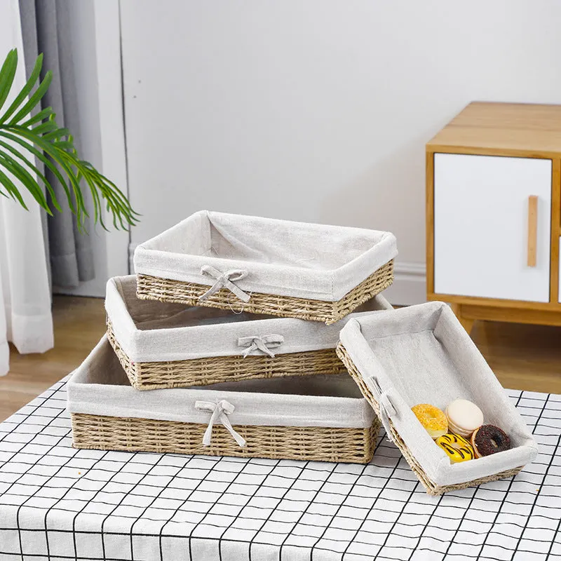 Straw Storage Basket Toy Snack Sundries Storage Box