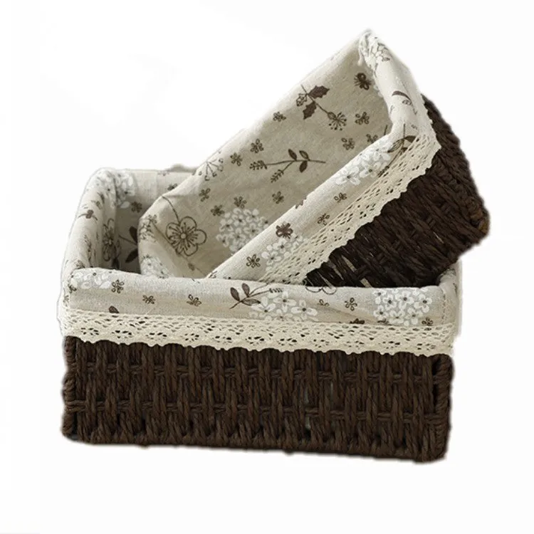 Straw Storage Basket Toy Snack Sundries Storage Box
