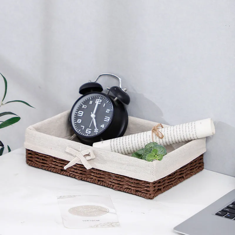 Straw Storage Basket Toy Snack Sundries Storage Box