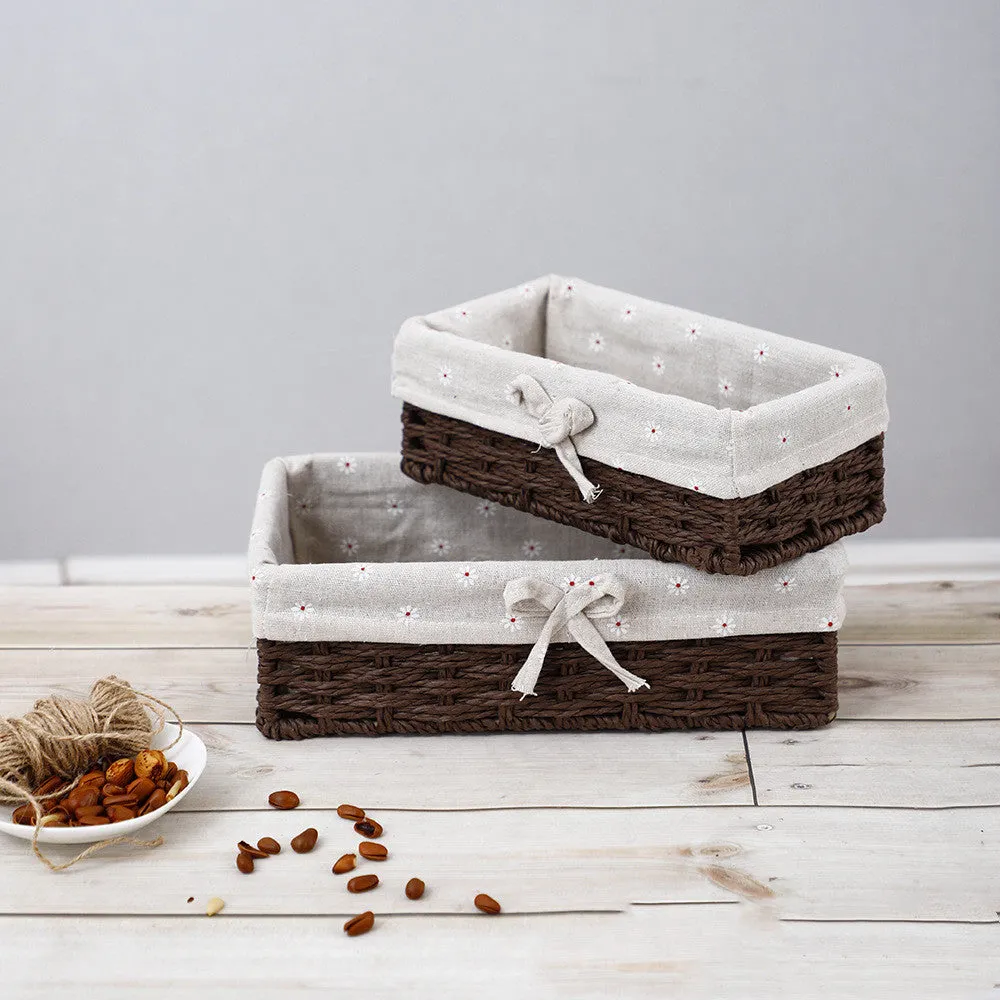 Straw Storage Basket Toy Snack Sundries Storage Box