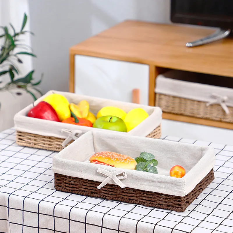 Straw Storage Basket Toy Snack Sundries Storage Box