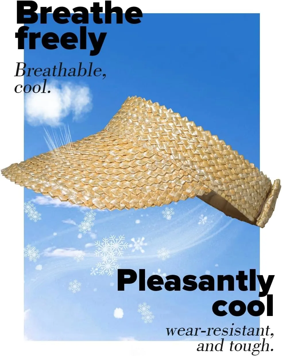 Straw Sun Visors & Hats for Women - Packable Beach Hats, Handmade, Sun Protection