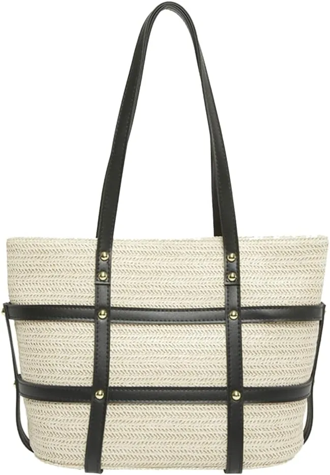 Straw Tote Bag for Women Woven Carryall Bag Large Hobo Bag Handmade Beach Bag Shoulder Bag Summer Holiday Travel 2024