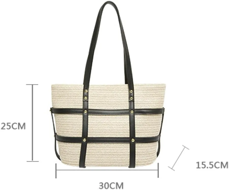 Straw Tote Bag for Women Woven Carryall Bag Large Hobo Bag Handmade Beach Bag Shoulder Bag Summer Holiday Travel 2024