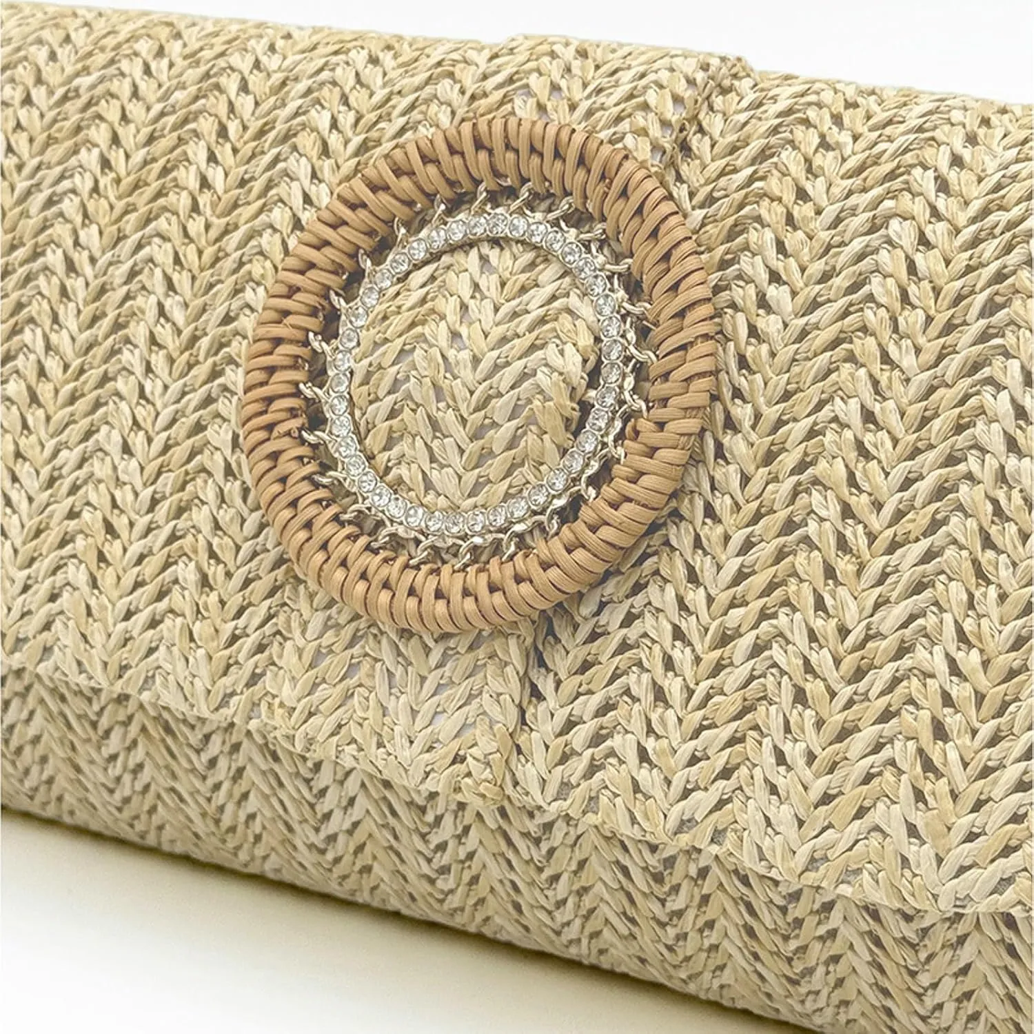 Straw Woven Clutch Purse 2025 Summer Boho Evening Handbag Chain Crossbody Bag Flap Envelope Vacation