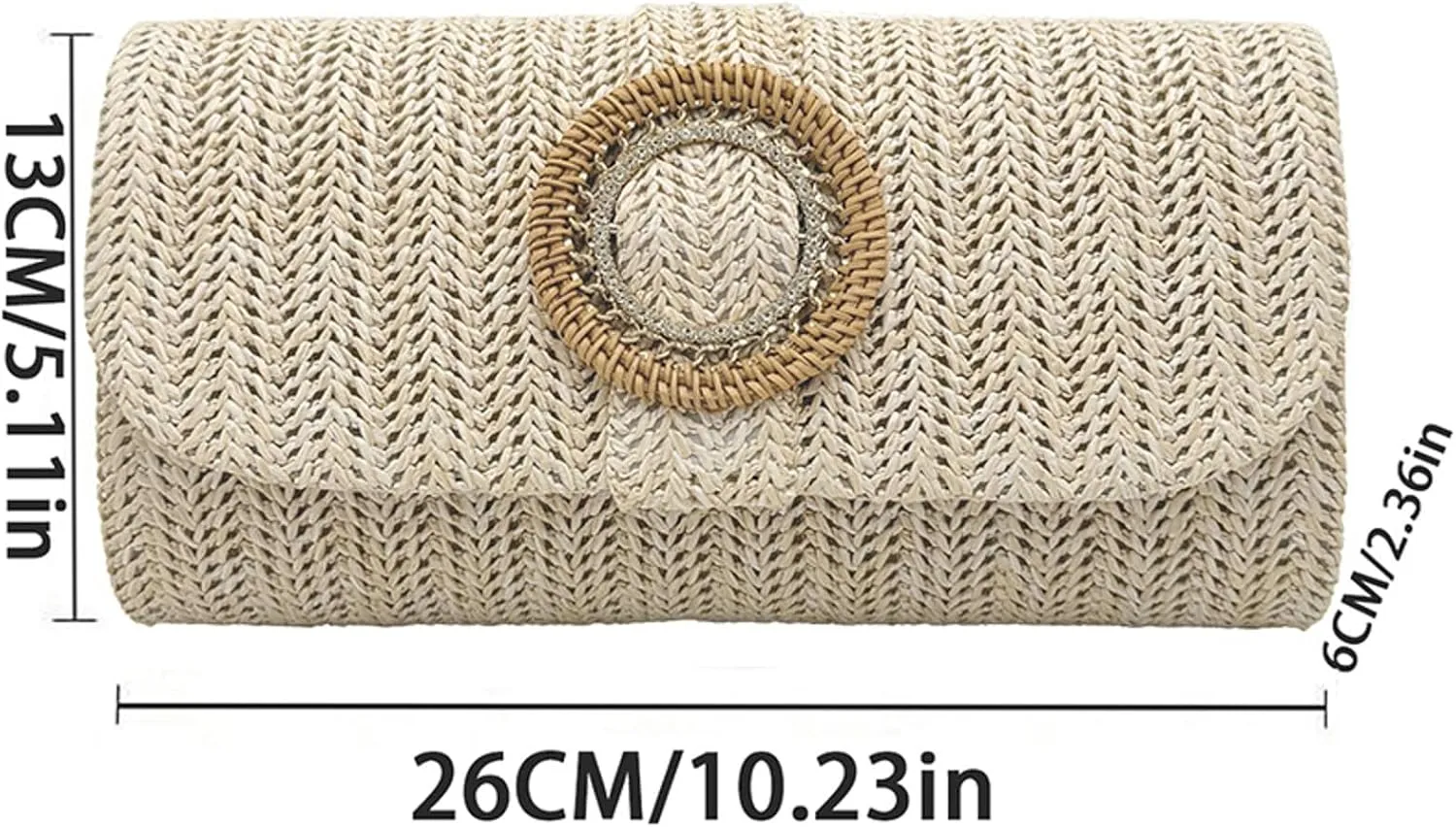 Straw Woven Clutch Purse 2025 Summer Boho Evening Handbag Chain Crossbody Bag Flap Envelope Vacation
