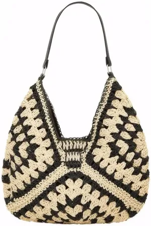 Straw Woven Hobo Bags for Women - Beach Travel Daily Use Shoulder Bag Handmade Tote Bag