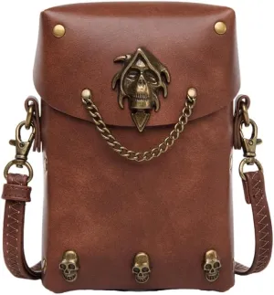 Stylish Medieval Steampunk Ladies' Crossbody Bag PU Leather Shoulder Bags Travel Phone Purse for Festivals and Daily Use
