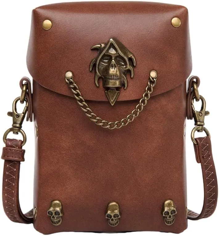 Stylish Medieval Steampunk Ladies' Crossbody Bag PU Leather Shoulder Bags Travel Phone Purse for Festivals and Daily Use