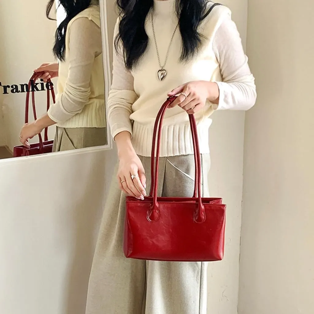 Stylish Shoulder Bag with Comfortable Strap Practical PU Leather Underarm Purse for Everyday Use and Travel