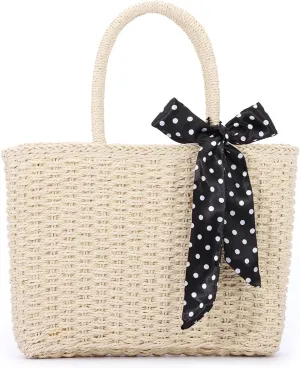 SUKUTU Straw Top-handle Handbag for Women Summer Beach Ratten Tote Bag Handmade Weaving Satchel