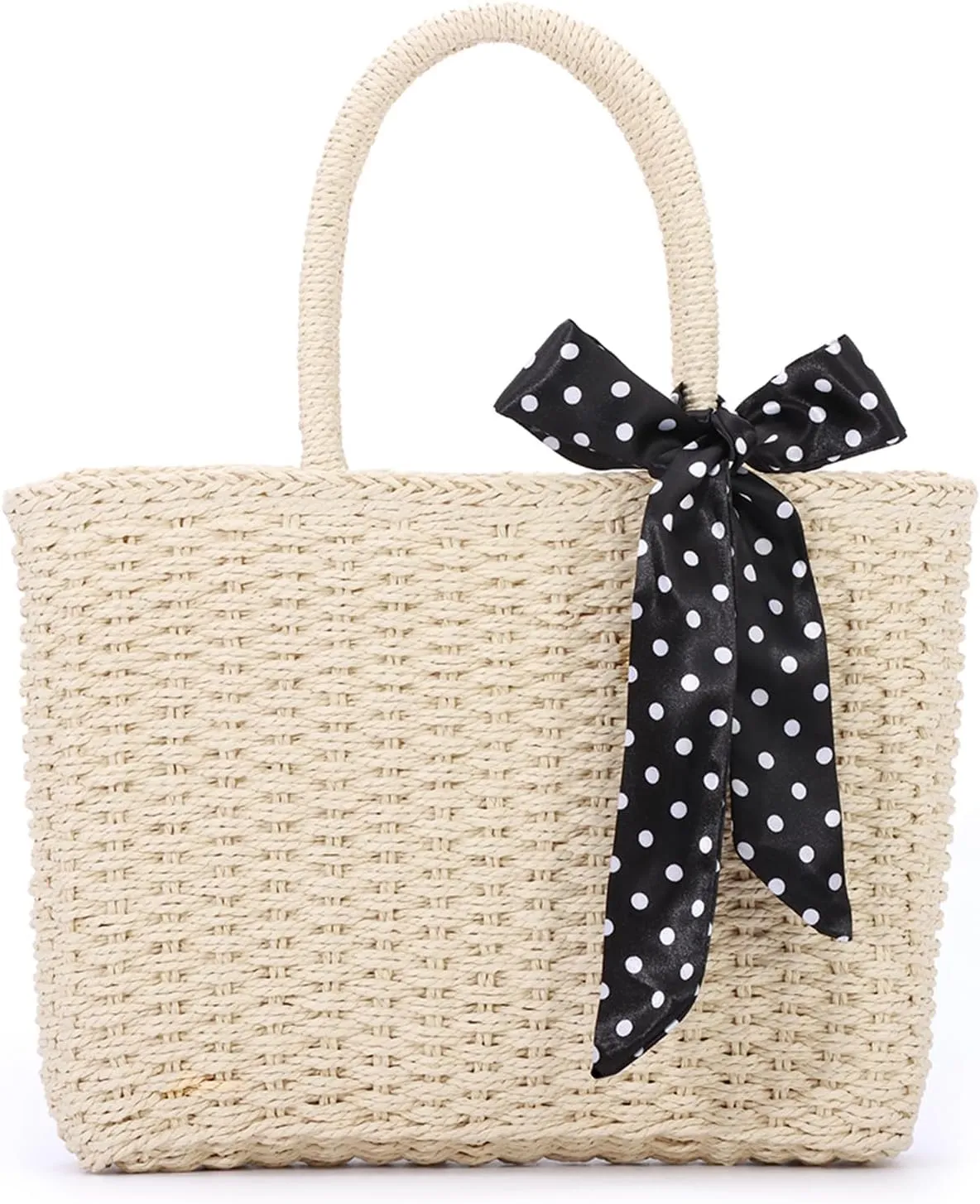 SUKUTU Straw Top-handle Handbag for Women Summer Beach Ratten Tote Bag Handmade Weaving Satchel